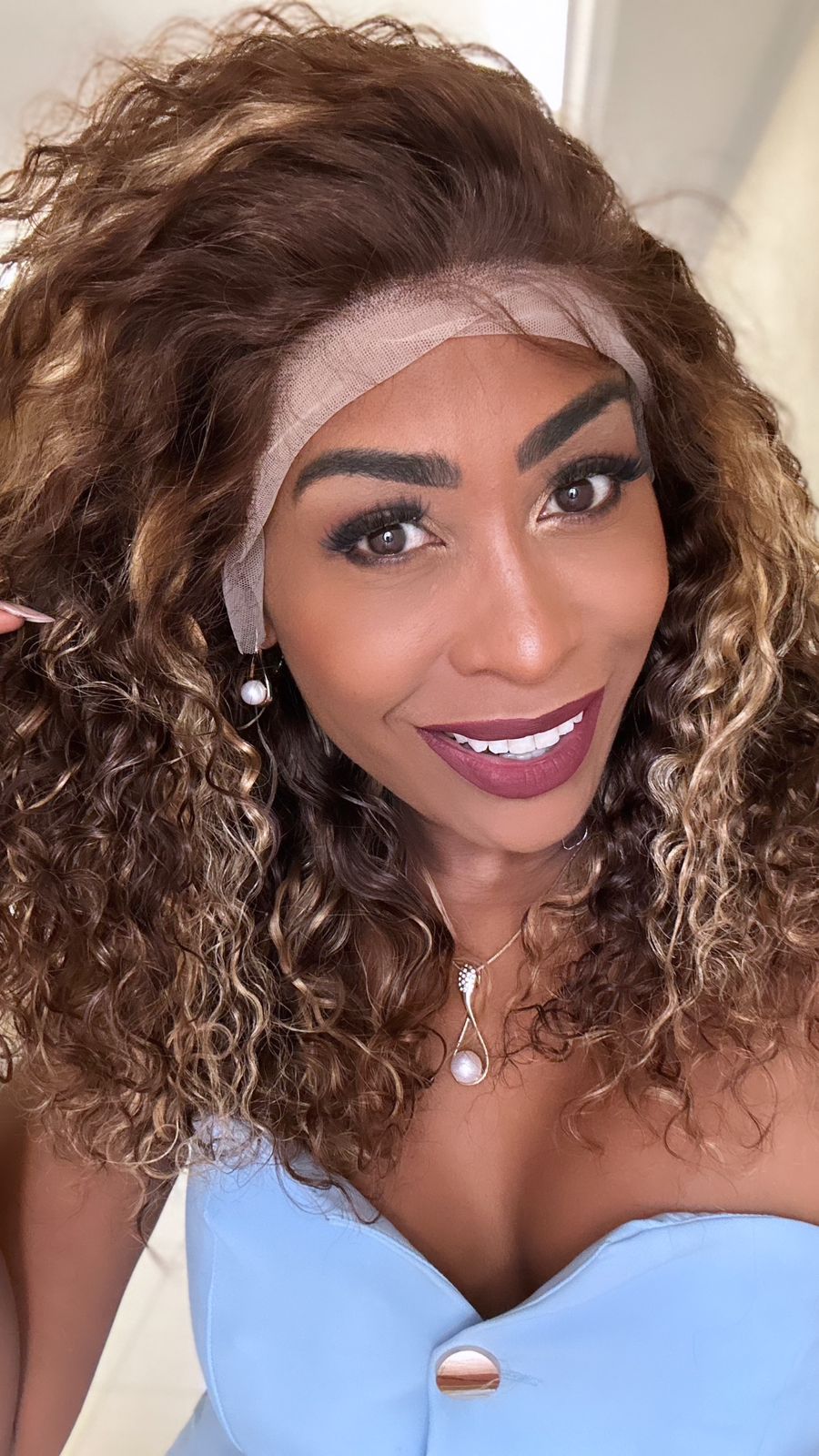Lace front humana Ella - loiro mechado