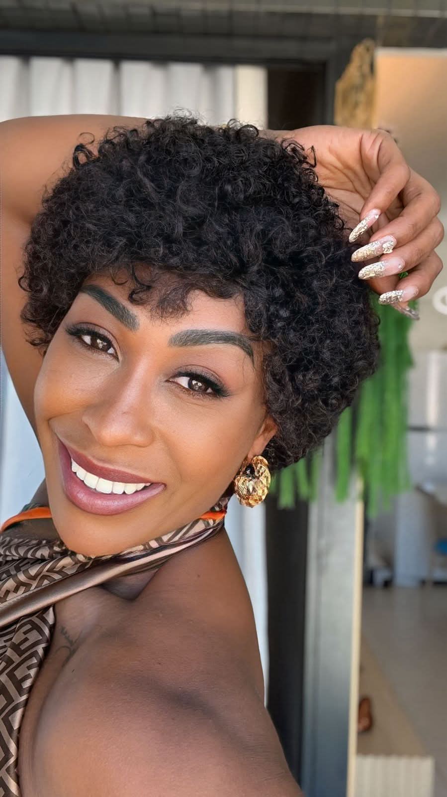 Wig Super Afro Crespa - Castanho Escuro #2
