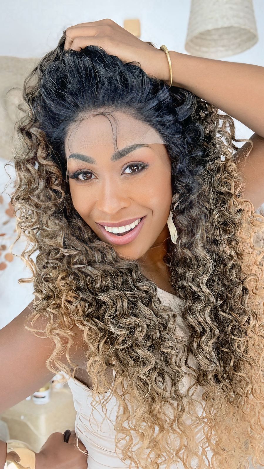 Lace front bio fibra Itália - morena iluminada #RT2/4A/22