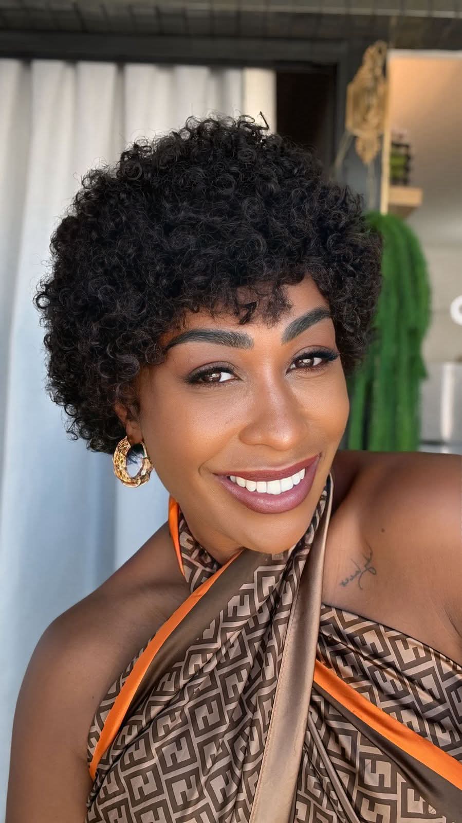 Wig Super Afro Crespa - Castanho Escuro #2