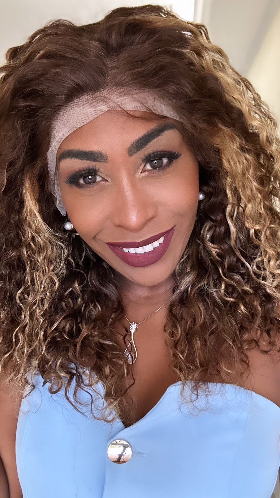 Lace front humana Ella - loiro mechado