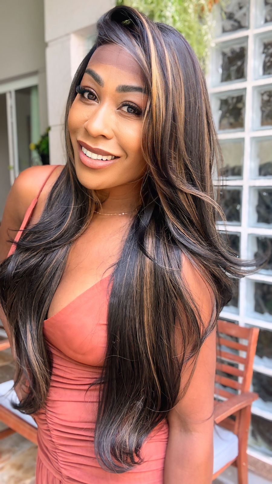 Lace Front Premium Gardênia - morena iluminada #F2/27