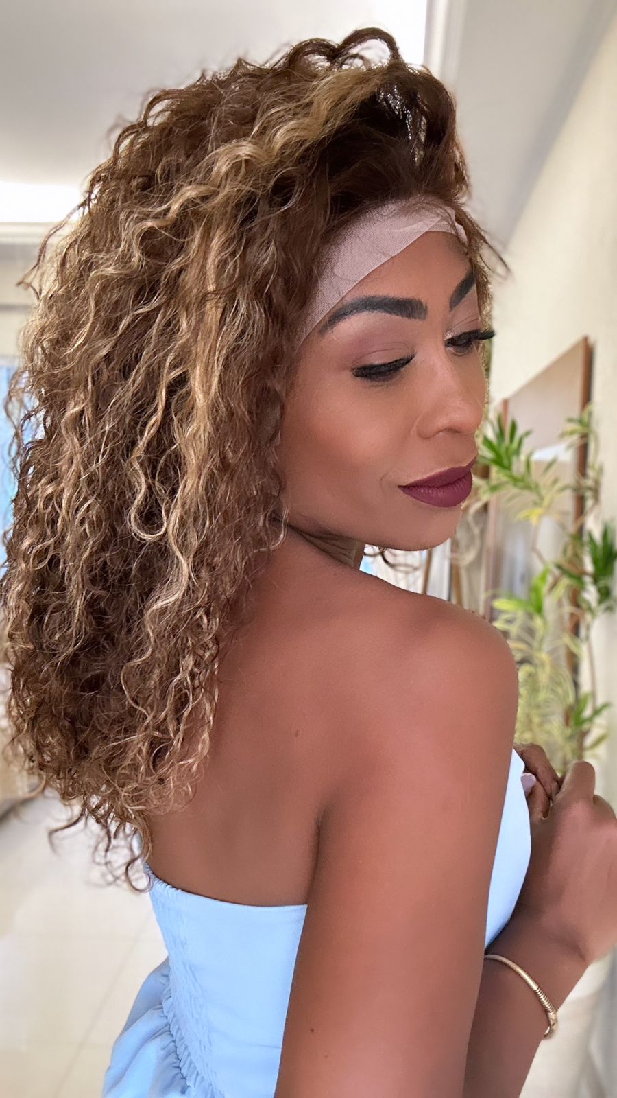 Lace front humana Ella - loiro mechado