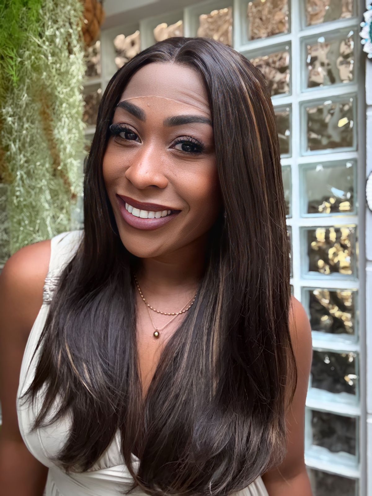 Lace Front Bio Fibra Elaine - Morena Iluminada #F4/27