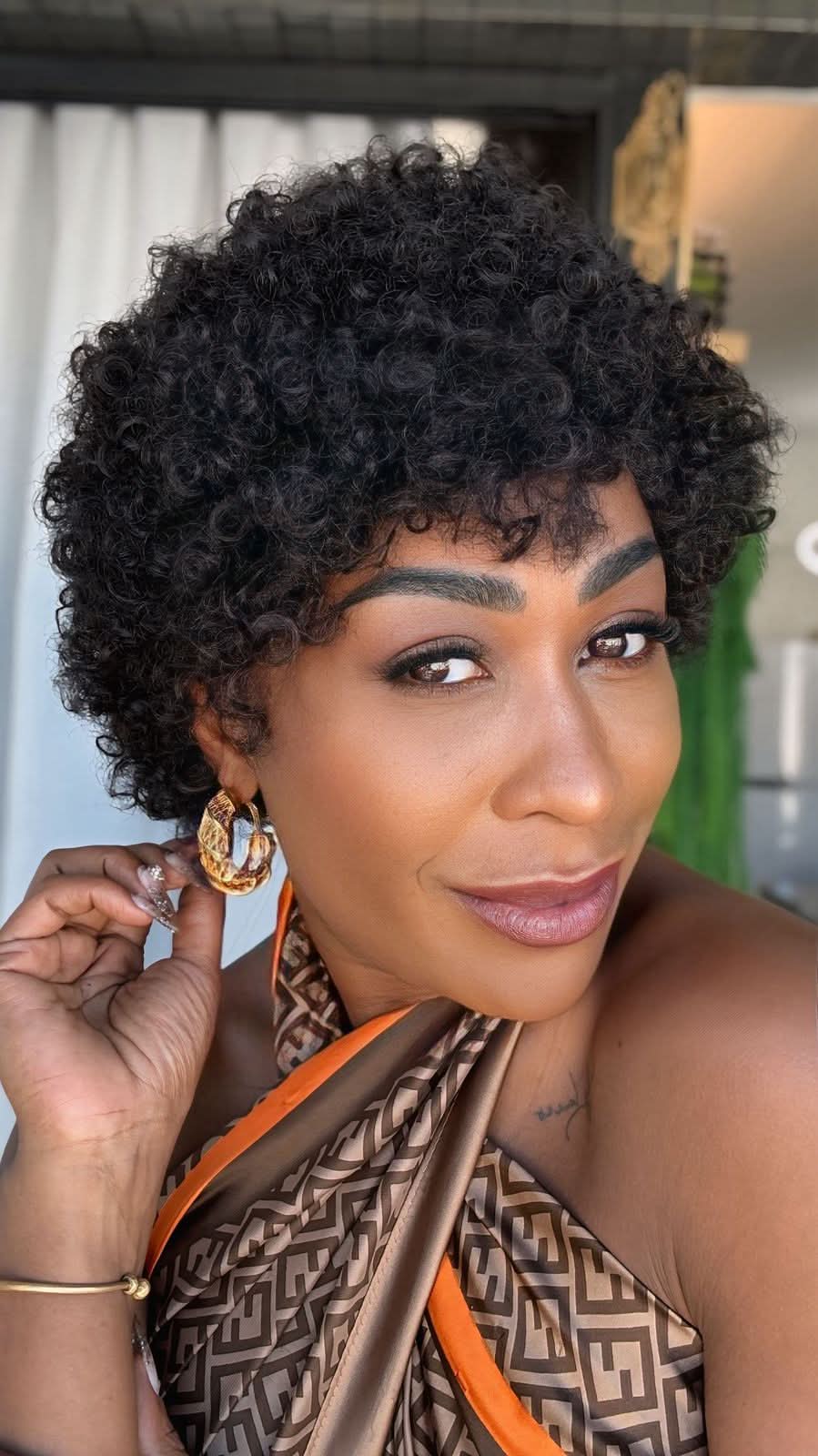 Wig Super Afro Crespa - Castanho Escuro #2