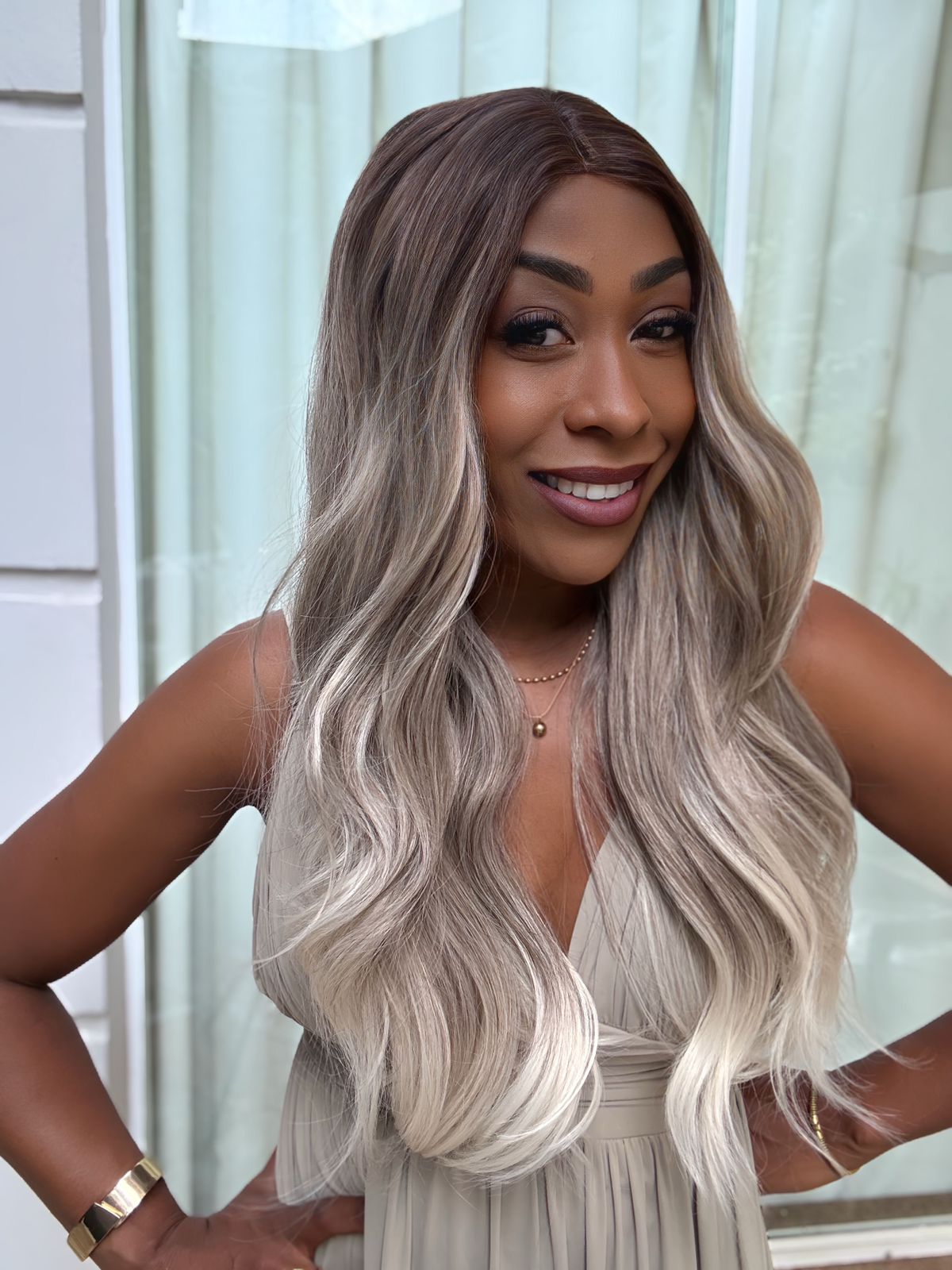 Lace Wig Bio Fibra Leny - Loiro Perolado #RT8/18G/60D