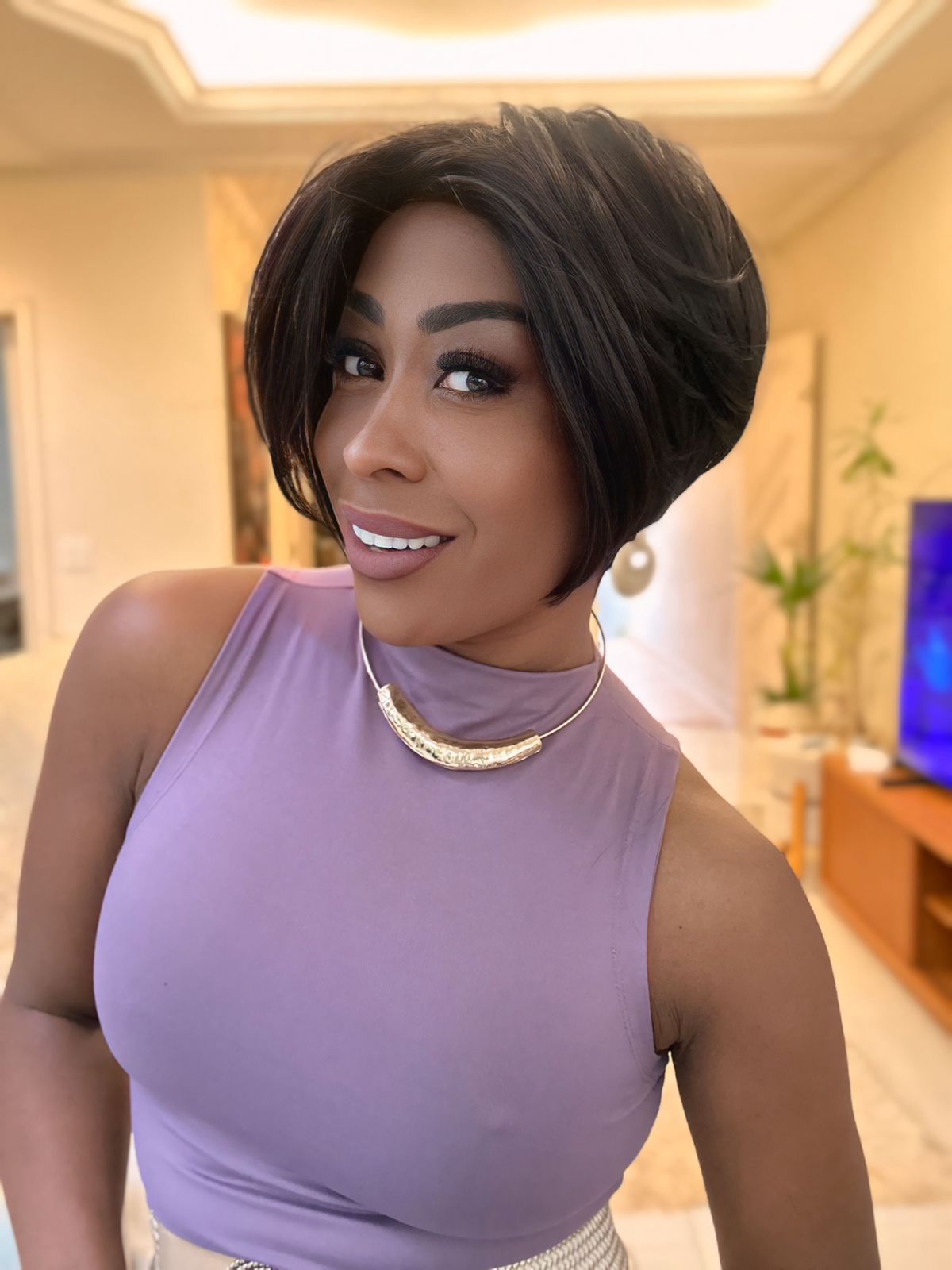 Wig premium Erika - Castanho escuro #2