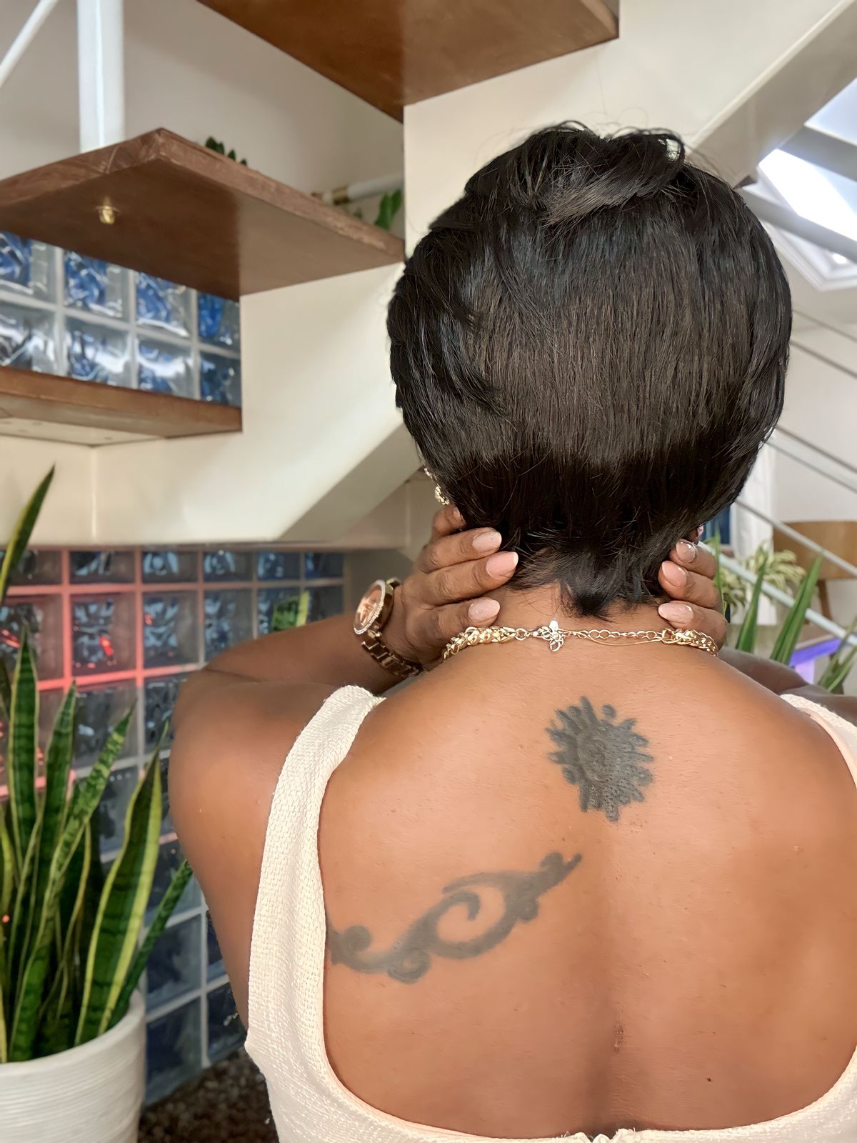 Wig orgânica Laura - castanho escuro #4