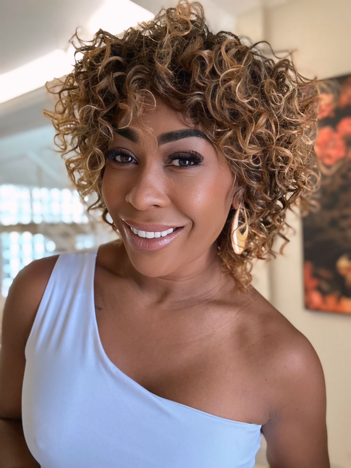 Wig bio fibra Mary - castanho com mel #RT2/4/27S