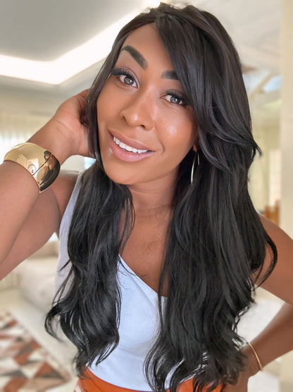 Wig bio fibra Eva - castanho escuro #1B