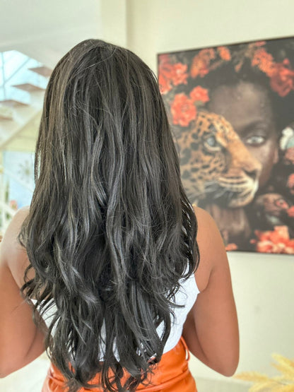 Wig bio fibra Eva - castanho escuro #1B
