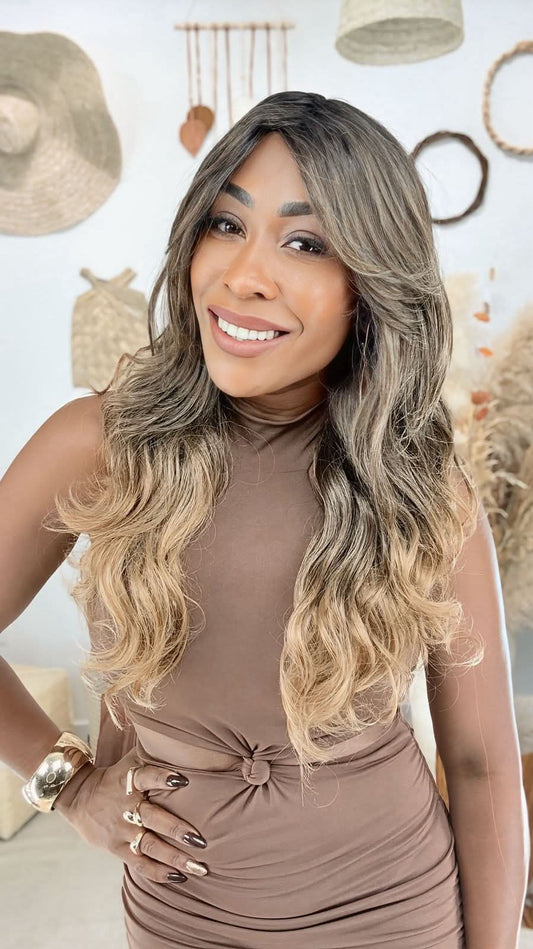 Wig bio fibra Eva - Castanho Iluminado #RT2/4A/22
