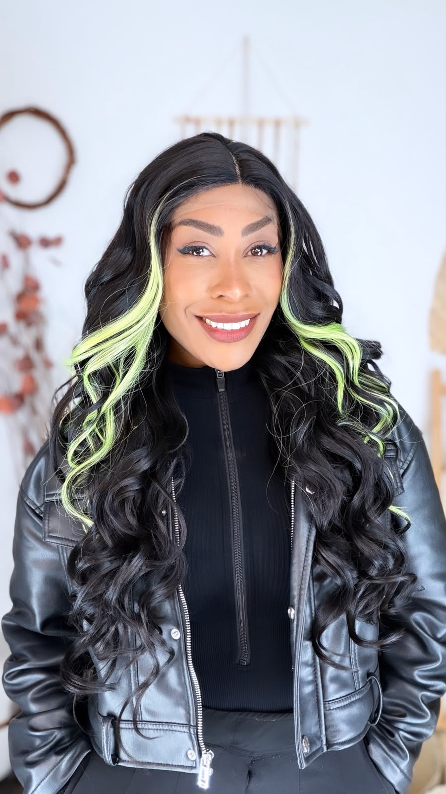 Lace Front Arika - Castanho Com mecha verde TTHL2QTGNSTS