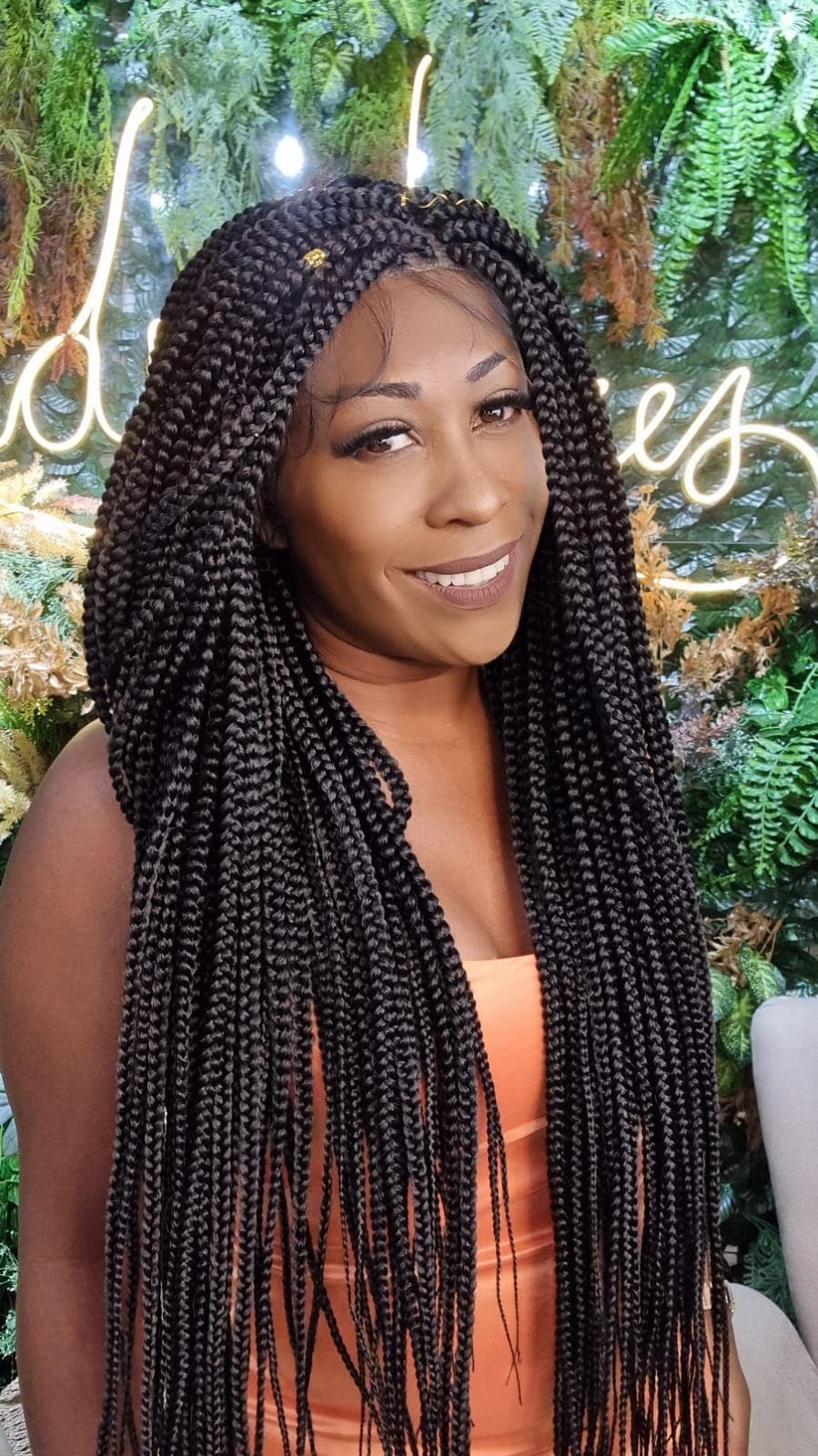 Full Lace HD Box Braids - Castanho Escuro