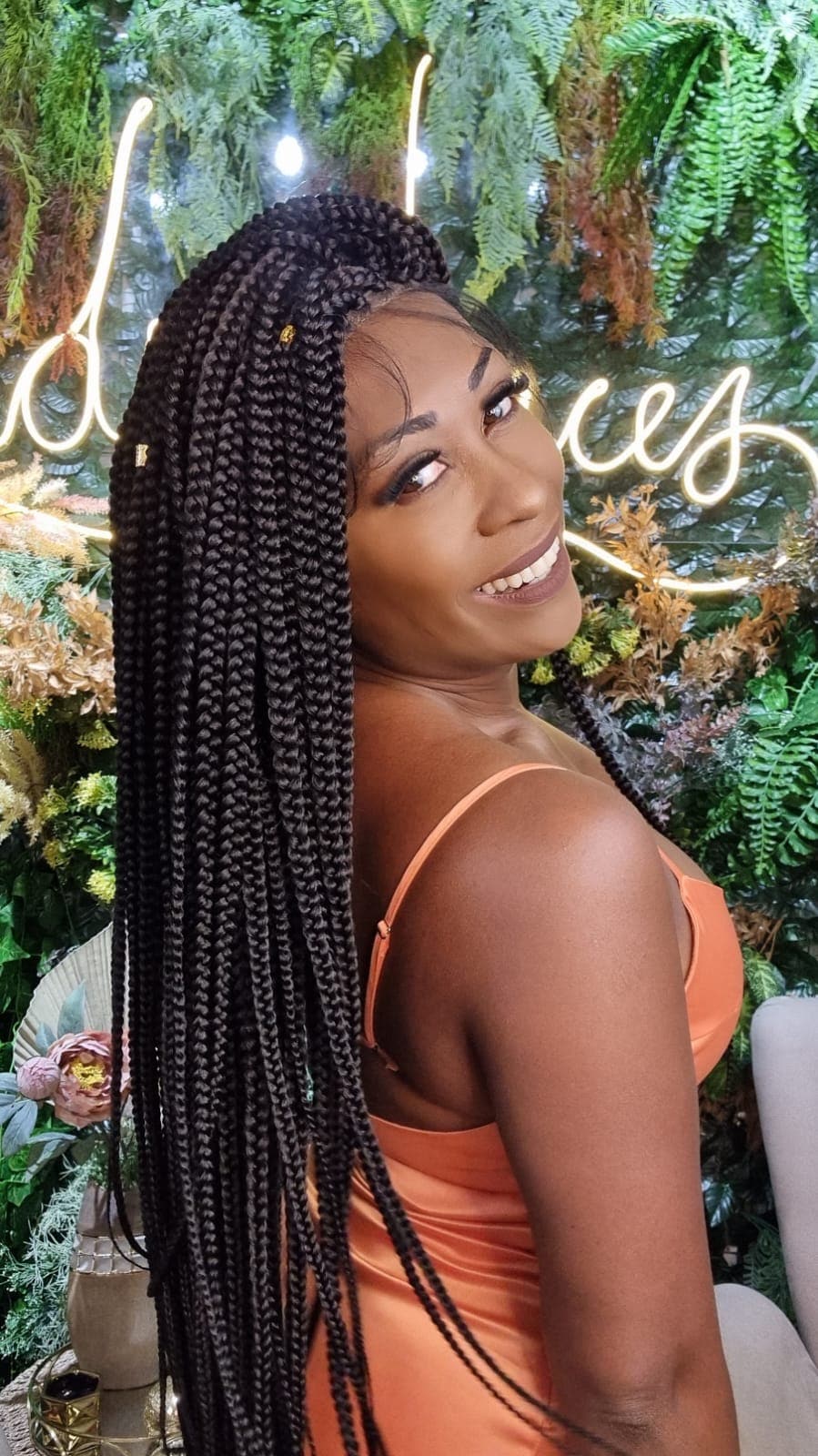 Full Lace HD Box Braids - Castanho Escuro